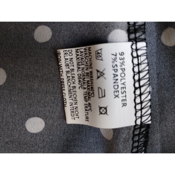 Top Women's XL Short Sheer Sleeve Navy White Polka Dot Cruise Resort Beach - Picture 4 of 10